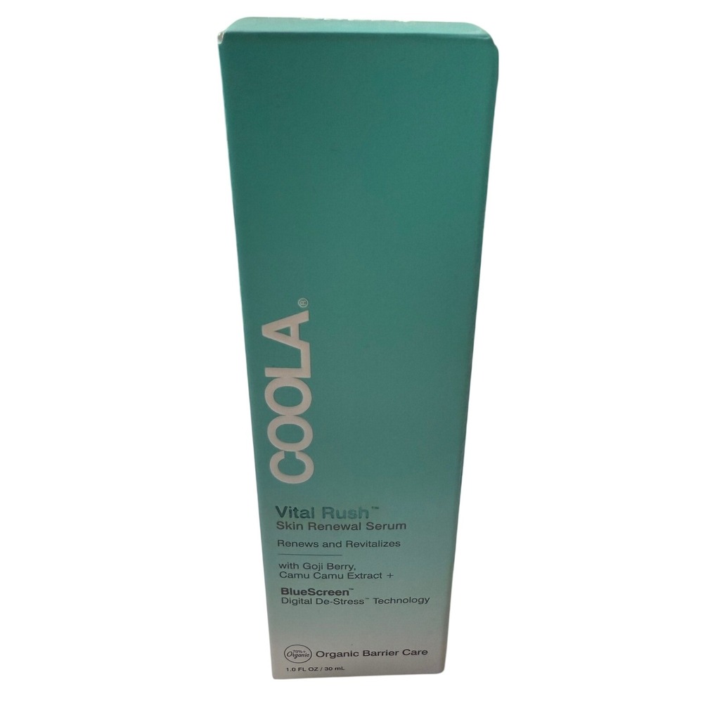 COOLA Vital Rush Skin Renewal Serum 1.0oz Organic Blue Screen Protect NIB